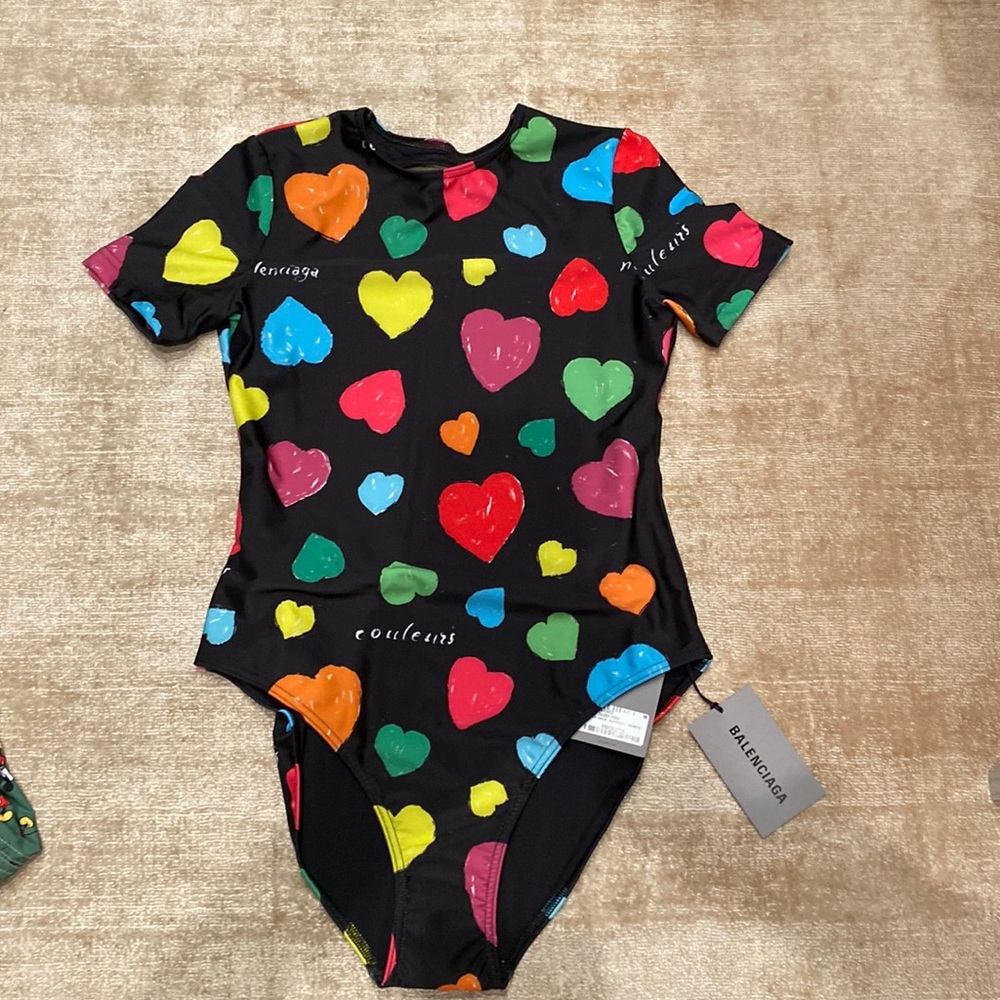 New With Tags Balenciaga Bathing Suit Swim with hearts